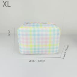 New Large Size Rainbow Plaid Fanny Pack Chest Pack Toiletry Storage Pouch Grid Outdoor Fanny Pack Travel Wash Cosmetic Bag Gift