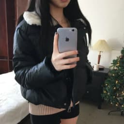Warmth Stylish Short Version Long Sleeve Zipper Coat Women's Cotton Outerwear Daily Fashionable with Furry Collar Commute
