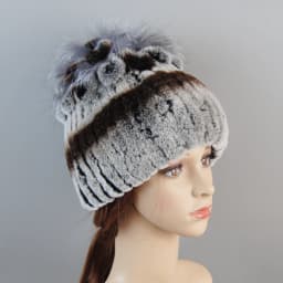 Real Rex Rabbit Fur Hat And Scarf Set Women Winter Knitted Beanie Hat Natural Fur Skullies Beanies Woman Hat Female Cap Elastic