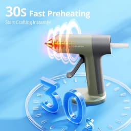 Electric Hot Melt Glue Gun 30s Fast Heating Cordless Glue Gun With 20pcs 7x140mm Glue Sticks 2000mAh Type-C Rechargeable Hot Melt Glue Gun 1.7mm Precision Nozzle For DIY Craft Home Repair Quick Repairs