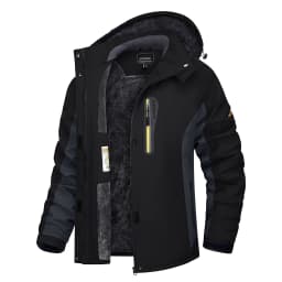 TACVASEN Womens Multi-pocket Ski Jacket with Detachable Hood Windproof Water-Resistant Fleece Lined Coat Wear-resistant Softshel