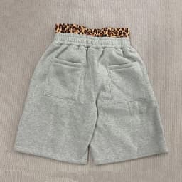 High Street Summer Fashion Leopard Print Letter Patchwork Double Waistband Shorts Y2K American HipHop Loose Straight Rock Slacks