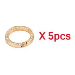 5-30pcs Bling Rhinestone Spring O-Rings round Hooks Clip Carabiner Buckle for DIY Keyrings Handbag Purse Car Keychain Accessory