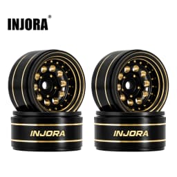 INJORA 39g Black Coating Brass 1.0" Beadlock Wheel Rims for 1/24 1/18 RC Crawler Car Axial SCX24 AX24 TRX4M FCX24 (W1008)