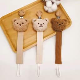 1/2pcs Baby Pacifier Chain Clips Holders Anti-drop Chain Cartoon Stuffed Bear Teething Clips Teether Toy Soother Pacifier Strap