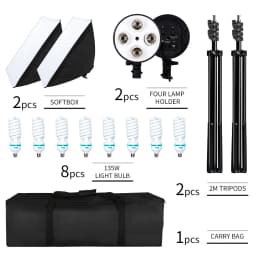 Photography 50x70CM Four Lamp Softbox Kit Continuous Lighting System Soft Box Accessories Photo Studio Equipment