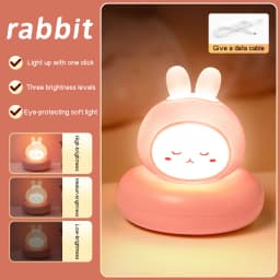 Cute Cartoon LED Night Light with Multi Level Dimming Touch Control Baby Bedside Lamp Essential for Nursery Room Decoration