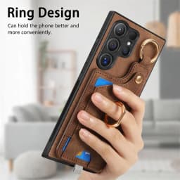 Luxury Leather Magnetic Shockproof Card Slot Case For Samsung Galaxy S25 S24 S23 S22 S21 Ultra + Plus FE Ring Stand Wallet Cover