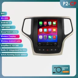 Hizpo For Tesla Style Android 14 For Jeep Grand Cherokee 2014 -2022 Car Multimedia Stereo Player Navigation GPS Autoradio 9.7“