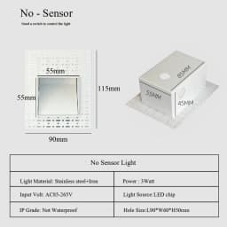 Embedded Frameless LED Step&Stair Wall Lamps 3W Motion Sensor Indoor Bedroom Ladder Foyer Corner Intelligent NightLight 100-240V