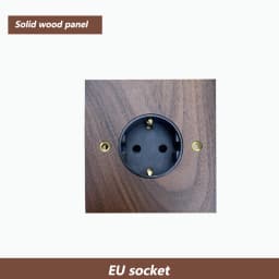 Model 86 Solid Wood Wall Light Switch Retro Brass Toggle Switch 13A English Wall 2gang2way Power Light Switch Socket Panel