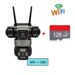 Solar Powered AOV 4-Lens Camera,Color Night Vision,Human Detection & Tracking, 24H Recording for Outdoor Home Security
