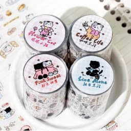 Journal GO 6.5x200cm Kitten Life Diary Tape Sticker Decorative Collage Adhesive DIY Scrapbooking Masking Tape Lovely Cat Sticker