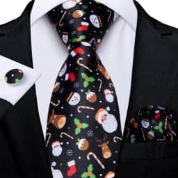 Blue Green Christmas Men tie Set with Handkerchief Cufflinks Wedding Prom Groom Accessories Perfect Gift for Men