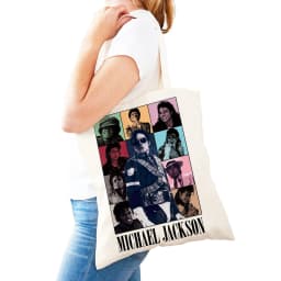 Michael Jackson Lady Shopping Bags Double Print Super Star Women Shopper Tote Bag Lightweight Album Girl Shop Satchel