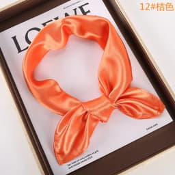 Solid-color Square Scarf single-color Imitation Silk Small Square Plain Glossy Satin Color Tween Performance Silk Scarf SJ19