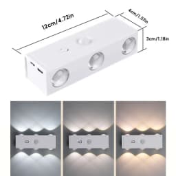 Wall-Mounted LED Sensor Light with Motion Detector & USBCharging Dimmable Night Light RGB or 3Colors for Entryway Bedside Stairs