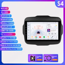 Hizpo 2 Din Android 13 For Jeep Renegade 2016 - 2020 Car Radio Multimedia Video Player Stereo Navigation GPS Carplay Auto 7862