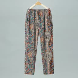 High Waist Floral Pants Summer Thin Nine Points Ice Silk Loose Straight Leg Trousers for Mom And Grandma Comfortable Casual P...