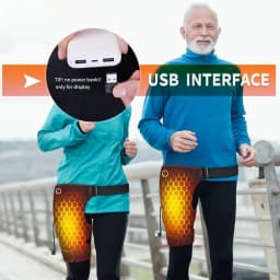Cordless Heated Hip Support Brace with Massager Relief Lower Back Hip Heating Massage Support Hips Muscle Relaxation