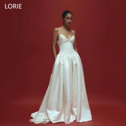 LORIE Elegant Satin Strapless Wedding Dresses A-Line Sleeveless Bride Prom Gown Pleat Side Slit Bridal Gowns Customized