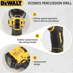 DEWALT DCD805 20V Brushless Cordless Impact Drill Combo Kit Electric Screwdriver Hand Drill With Lithium Battery Full Set