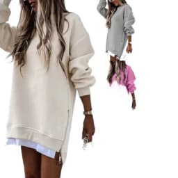 Style Pullover Hoodie Regular Fit Commute Style with Round Neck Asymmetrical No Hood Standard Length Single Women Sweatshirt