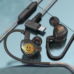 New 9D Super Bass In Ear Headphone Wire-Controlled With Mic 3.5MM AUX/Type-C Digital Chip Headset For iPhone 15 Android Samsung