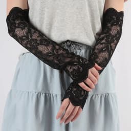 Summer Women's Long Lace Sleeves Driver's Half Finger Resistant Lace Sexy Fingerless Gloves