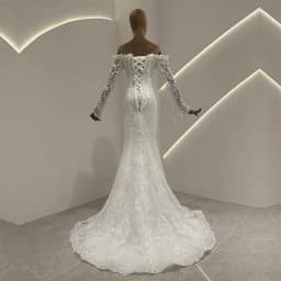 SL-9575 SuLi Customized Off the Shoulder Sleeve Mermaid Wedding Dress Detachable Skirt Lace Beading Bridal Gown