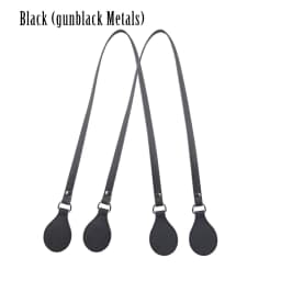 New Arrival Tanqu Long Edge Painting Handles Leather Flat PU Belt Drop End with Silver Rivet for OBag for EVA O Bag Body