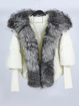 OFTBUY New White Duck Down Jacket Winter Women Warm Loose Coat Natural Real Fox Fur Collar Thick Luxury Outerwear New Fashion
