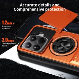 Lens Slide Cover For Xiaomi 15T Pro Redmi A5 13C Poco M7 Plus C65 C71 X5 Pro Ring Stand Built-in Magnetic Car Mount Case