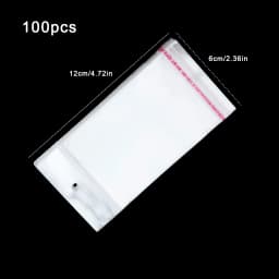 100pcs Transparent Self Adhesive Bag Plastic Hanging Opp Pouches Seal Gift Bag for Handmade Jewelry Display Retail Packing Bags