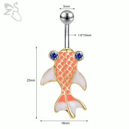 ZS 1 PC Cute Shell Pendant Belly Button Ring Moonstone Drop Belly Rings 14G Stainless Steel Summer Flower Navel Piercing Jewelry