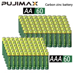 PUJIMAX 240/160/80/40-Piece AAA + AA Battery Pack, 1.5V Carbon-Based Battery, Suitable for Wireless Mice, Remote Controls, Jack-O'-Lanterns, Christmas Gifts, Razors, Etc., Non-Rechargeable