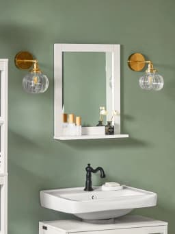 SoBuy FRG129 mirror wall mirror bathroom mirror with shelf BHT: 40x49x10cm