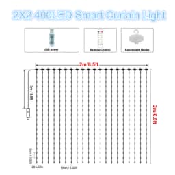 Outdoor Led String Christmas Lights Bluetooth Music App Control RGBIC Curtain USB DC5V WS2812B LED Addressable Party Decoration
