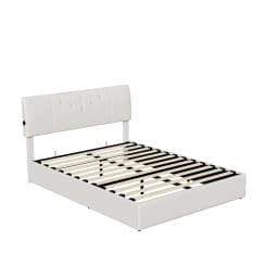 Anajqaqia Upholstered Storage Bed with USB Charging Port, Size: 140x190cm/140x200cm/160x200cm, Modern and Simple Style