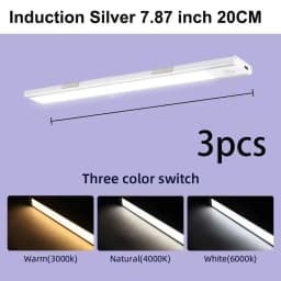 Motion Sensor Cabinet Lights Dimmable LED Night Light Wireless USB Rechargeable Led Tube Light for Wardrobe 3Colors Night Lamp