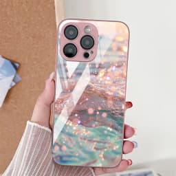 Hard Tempered Glass Phone Case For Samsung Galaxy S26 S25 Ultra S24 Plus S23 S22 S21 S20 FE Cases Starfish Shells Pattern Cover