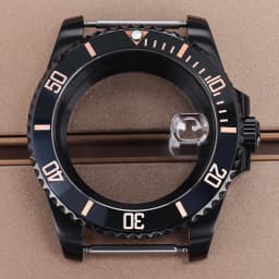 PVD Black NH35 40mm Men's Watch Case Sapphire For SUB Seiko NH35 NH36 NH38 NH34 Miyota 8215 ETA 2824 Movement Yacht-Master 20ATM