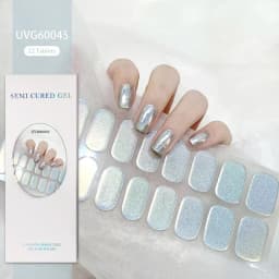 16/20/22Tips Semi-Cured Gel Nail Patch Adhesive Sliders Long Lasting Full Gel Nail Stickers DIY Manicure Harden In UV Lamp Need