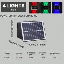 Solar Wall Lamp Outdoor Solar LED Light Waterproof Up And Down Luminous Lighting Balcony Yard Garden Decoration Lights