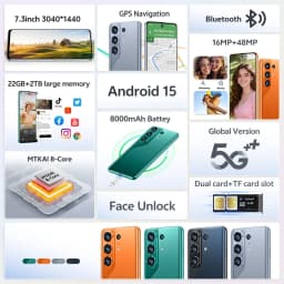 K-Touch Mobile Phones C26 Ultra 7.3 Inch Smartphone Android 15 Cell Phone 7800mAh Face Unlock 5G Dual SIM 16+48MP Camera Global Version Cellphones