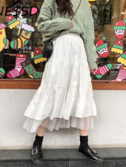 Long Tulle Midi Skirts Womens Autumn Elastic High Waist Mesh Tutu Pleated Skirts Female Black White Long Skirt Streetwear