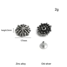 20/50/100PCS Old silver Flower/Round Conchos Screw Back Rivets For Bags Belt DIY Doll Clothes Sewing Riveting Button Accessories