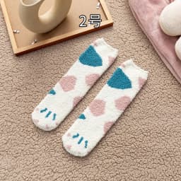Sweet Pink Rabbits Bowknot Imitation Mink Socks Winter Plush Warm Home Sleeping Socks Ins Japanese Cartoon Cute Furry Tube Socks