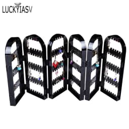 Clear 120/180/240/360 holes Plastic Earrings Studs Display Rack Folding Screen Earring Jewelry Display Holder Storage For Stud