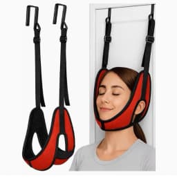Upgraded Door‑Hanging Cervical Brace, Max 300 lbs Load, Thickened Neck Support & Fix Strap, Breathable Cervical Traction Tool